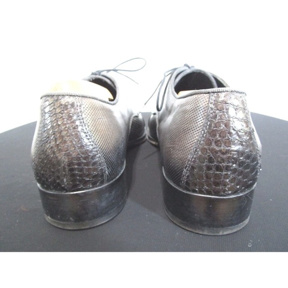 EUC! Jo Ghost Italy Dark Gray Lace Up Python Cap Toe Oxford Shoes Men 43EU/10US - Picture 7 of 11
